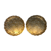 2 snail wall lamps amber glass by Helena Tynell 1960