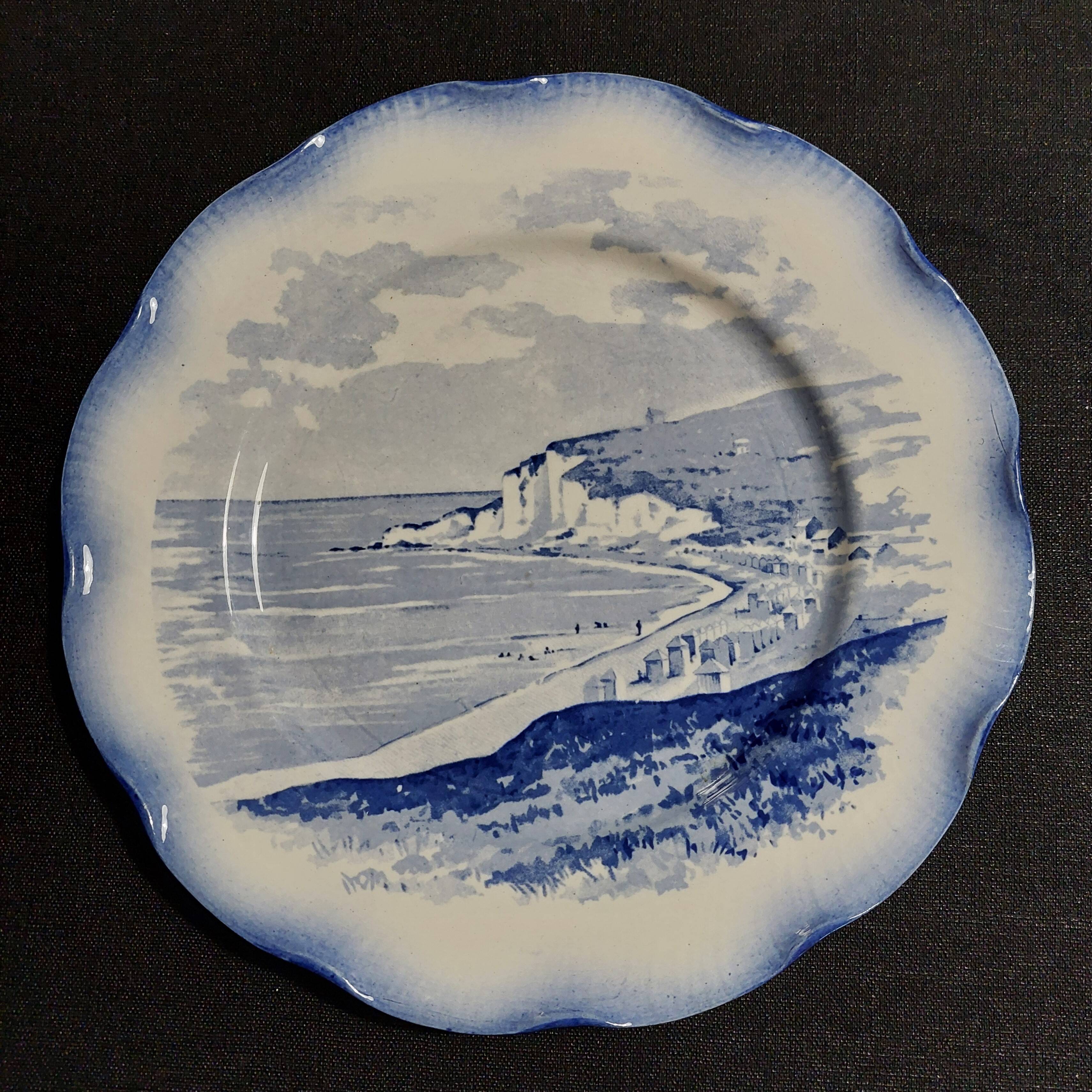 Sarreguemines earthenware plate with Marine decor late 19th century early 20th century