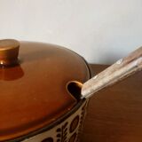 Earthenware casserole by Boch walnut model