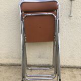 70s skai chrome folding chairs