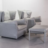 Cassina Lounge Chairs 'Viola d'Amore' by Piero de Martini & Footstool 1970s