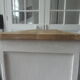 Pearl gray patina vintage oak top buffet