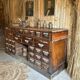 Exceptional antique apothecary workbench.