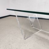 1970s plexiglass coffee table