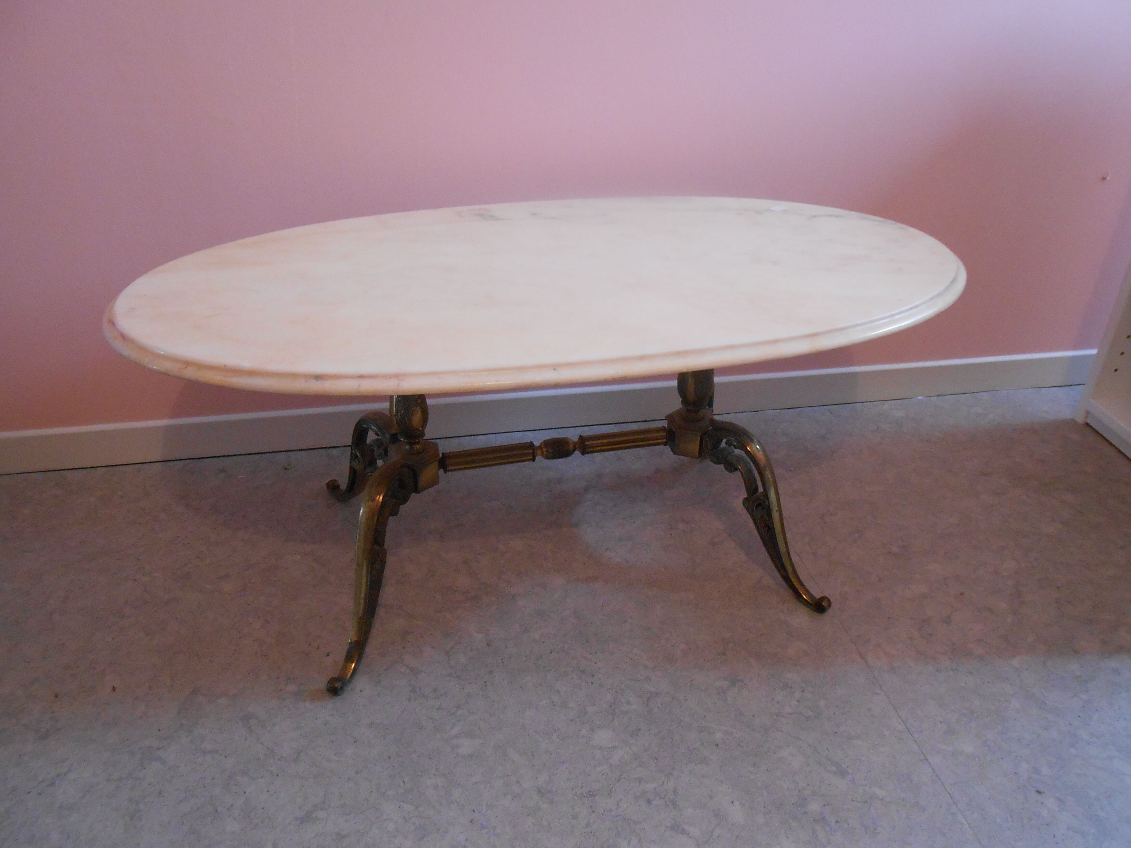 Light marble coffee table