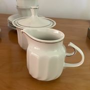 Vintage white porcelain coffee service from hollóháza hungary