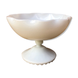 Old compotier or cut in white opaline