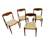 Four Scandinavian-style chairs from the 1970s.