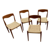 Four Scandinavian-style chairs from the 1970s.