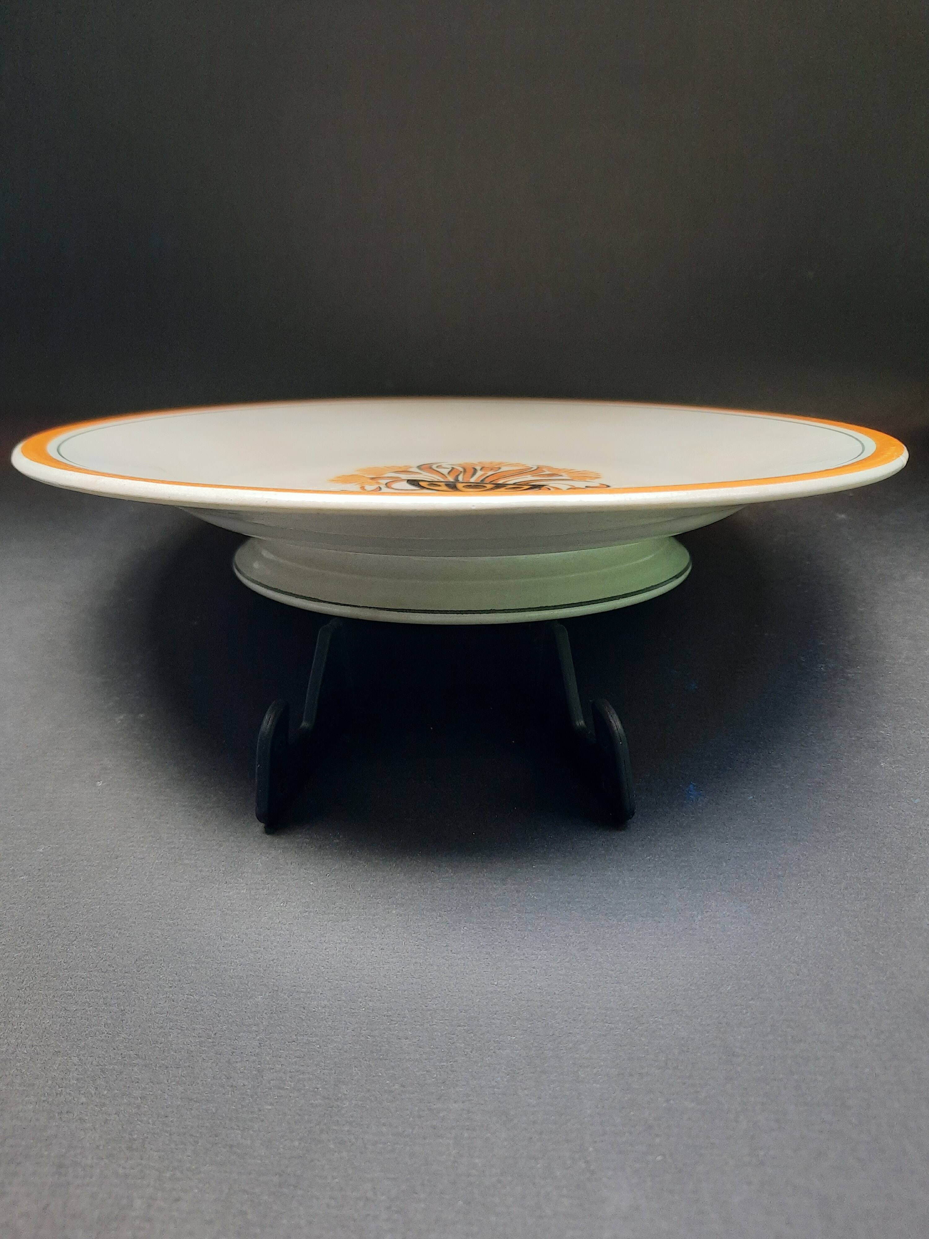 Antique Art Deco fruit bowl 1920-1930. Oeillet earthenware Creil & Montereau