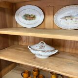 Antique two-body buffet in solid wood (restored)