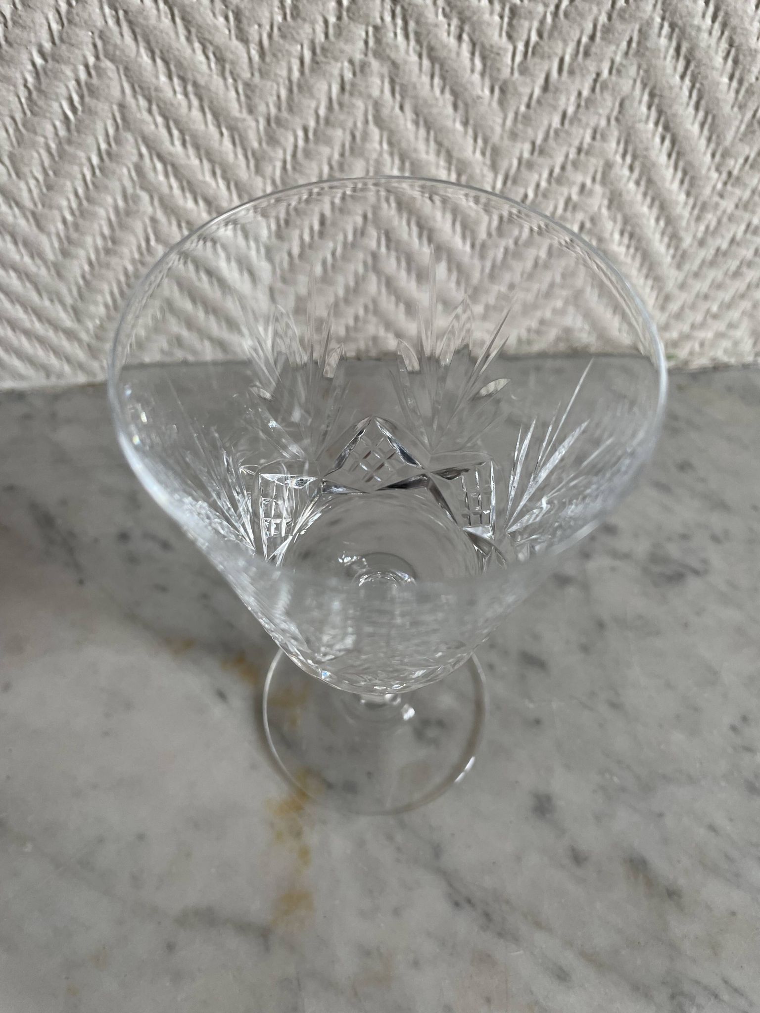 Saint Louis Camargue style palmette crystal stemmed glasses