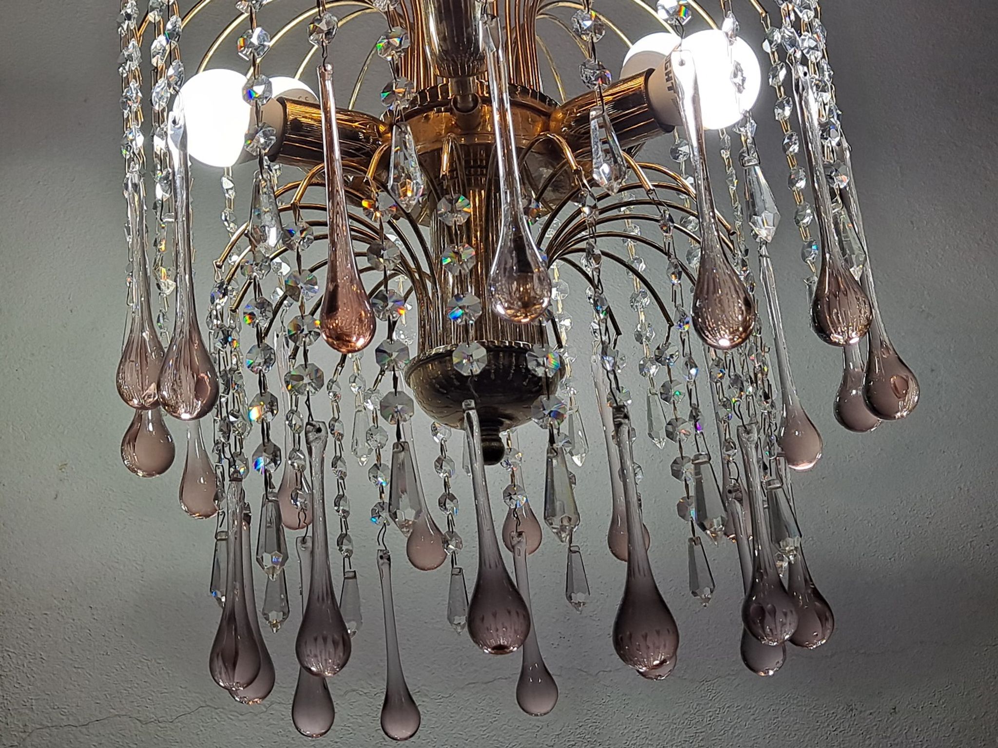 Lustre vintage de la cascade de Murano