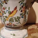 Pair of decorated earthenware vases, 18th century, France