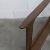 Scandinavian teak armchair, 1960s, demountable, with tartan fabric