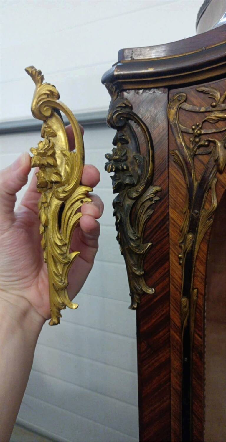 Antique 1880 Louis XV Display Cabinet, style of F. Linke