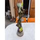 Vase in glass paste and bronze by F. Silviy