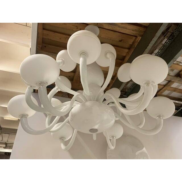 Contemporary pop white murano glass chandelier