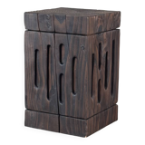 Charred Cedar Side Table or Stool, Contemporary Yakisugi Technique