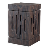 Charred Cedar Side Table or Stool, Contemporary Yakisugi Technique