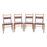 Set of 4 Scandinavian chairs by Yngve Ekstrom, Paul Smith fabric