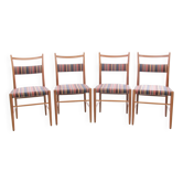 Set of 4 Scandinavian chairs by Yngve Ekstrom, Paul Smith fabric