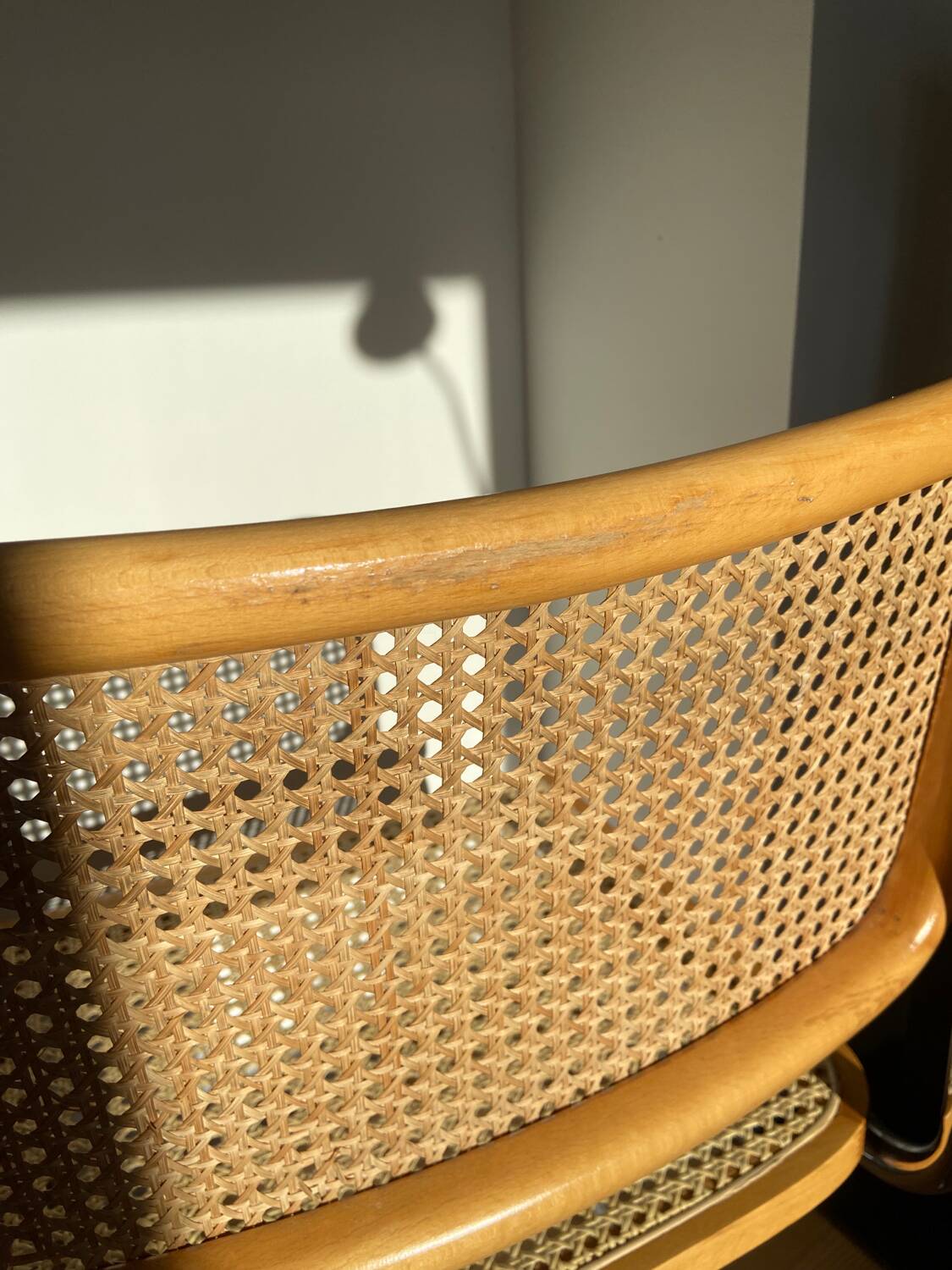 Paire de chaises cannées italiennes design Breuer
