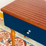 Electric blue vintage bedside