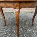 Regency style coffee table Inlaid pedestal table, curved legs