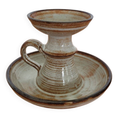 Stoneware candle holder by Thierry and Chantal Robert