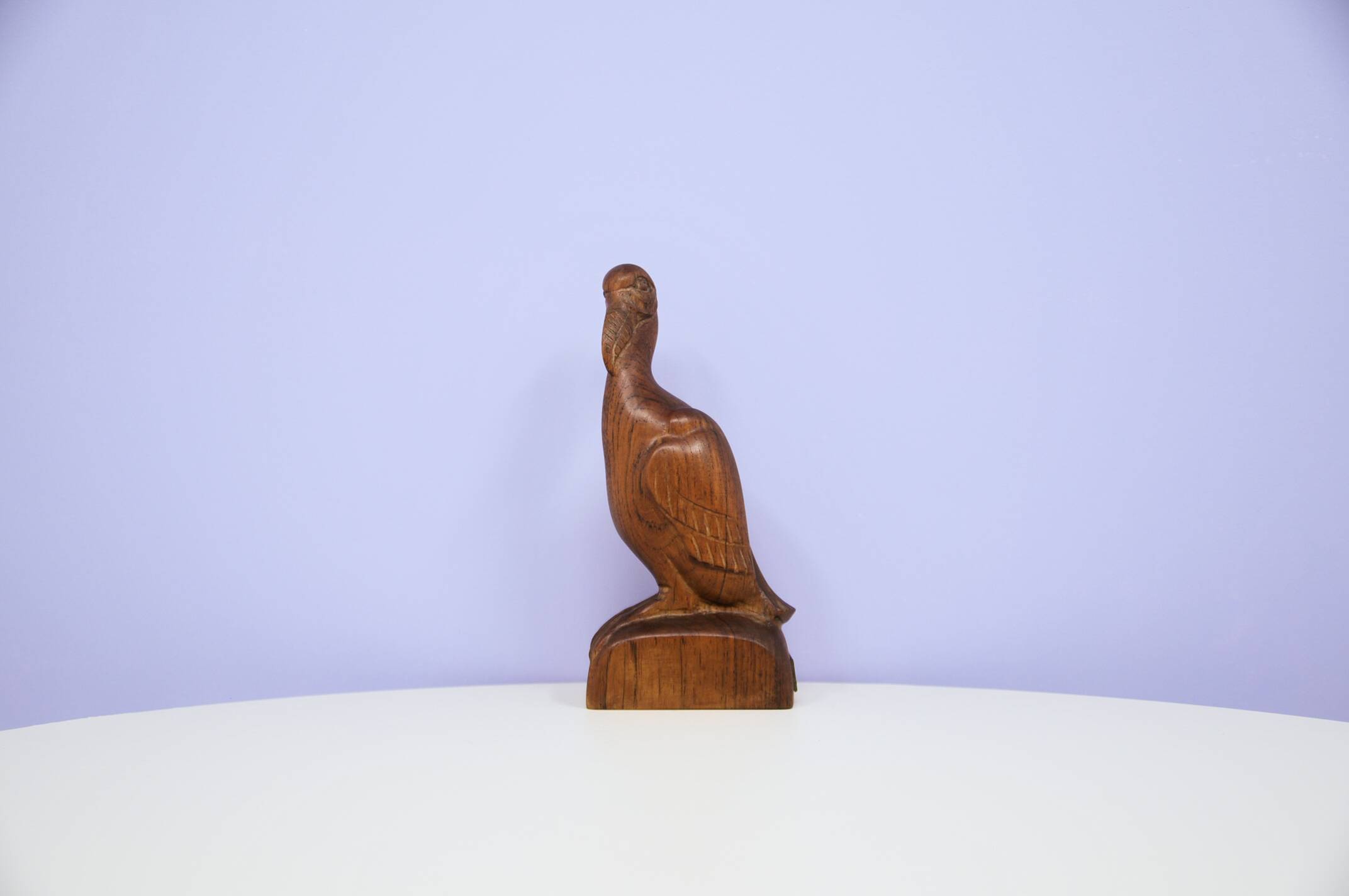 statue d'oiseau vintage en bois sculpté à la main