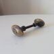 Pair of antique oval door handles in solid gold-plated brass.