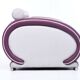 Leather armchair, hotel lounge, purple and gray, vintage