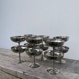 10 stainless steel cups signed Rémy Letang