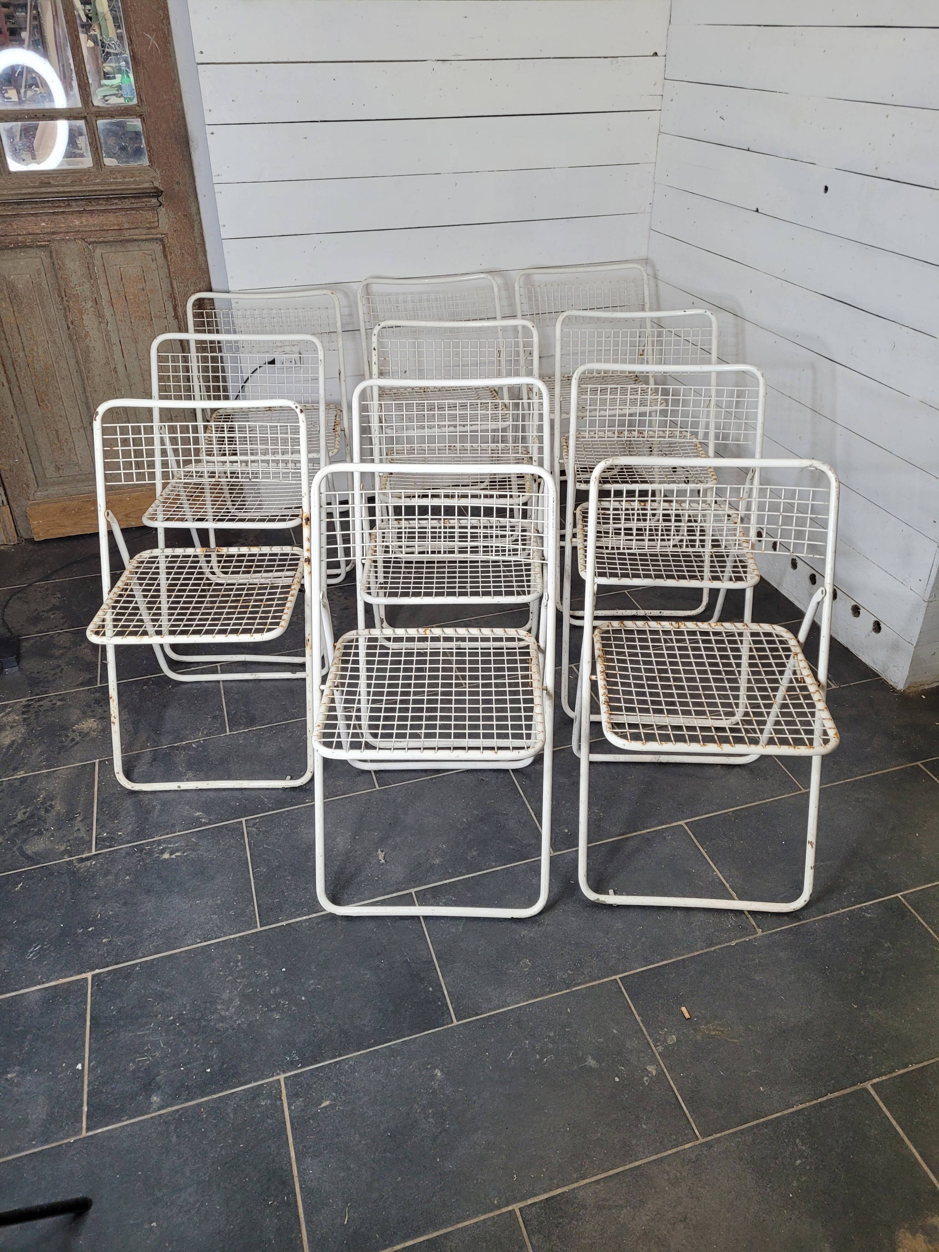 11 folding chairs, Ted Net by Niels Gammelgaard from the 70s