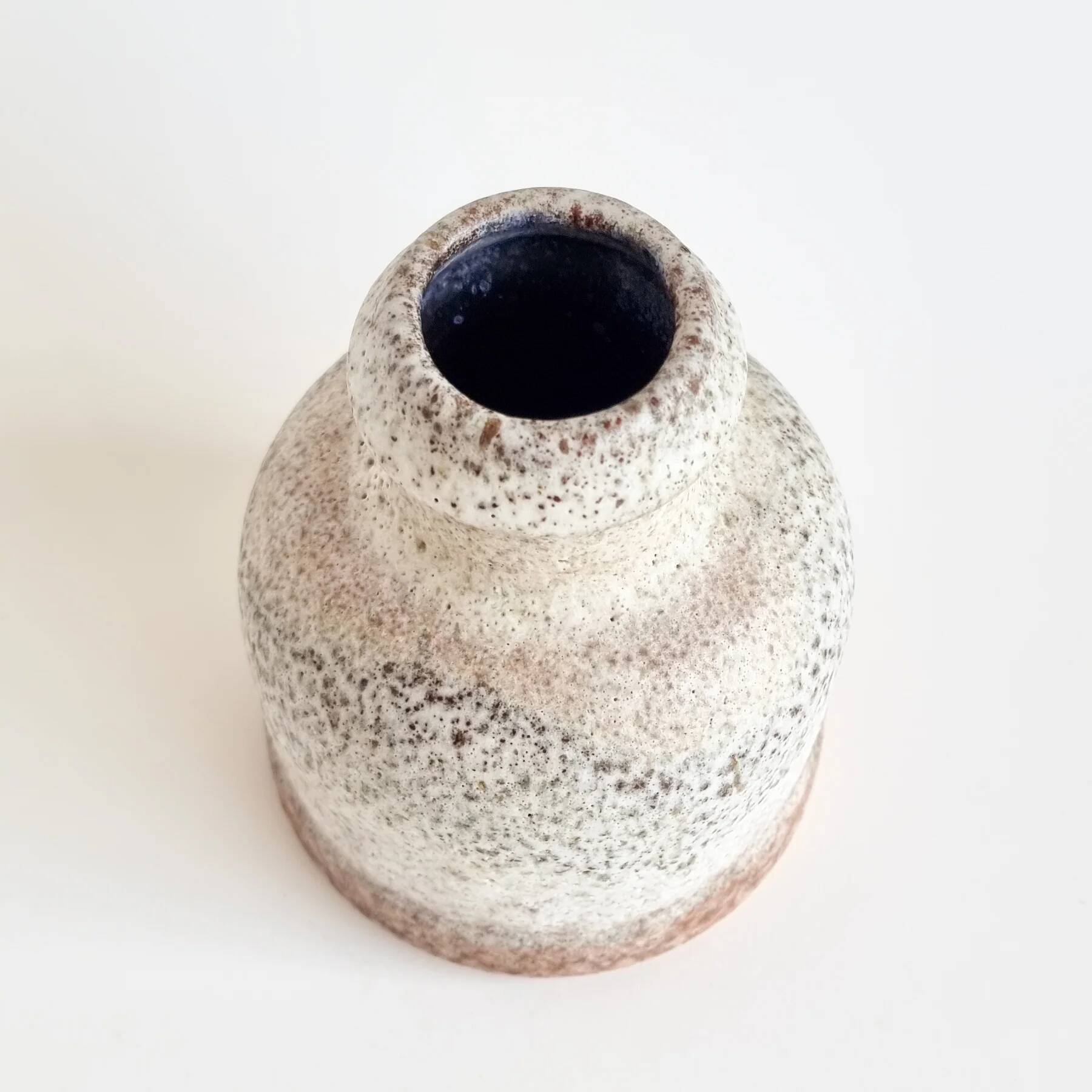 Ceramano vase with textured lava glaze