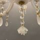 Italian white opaline glass chandelier