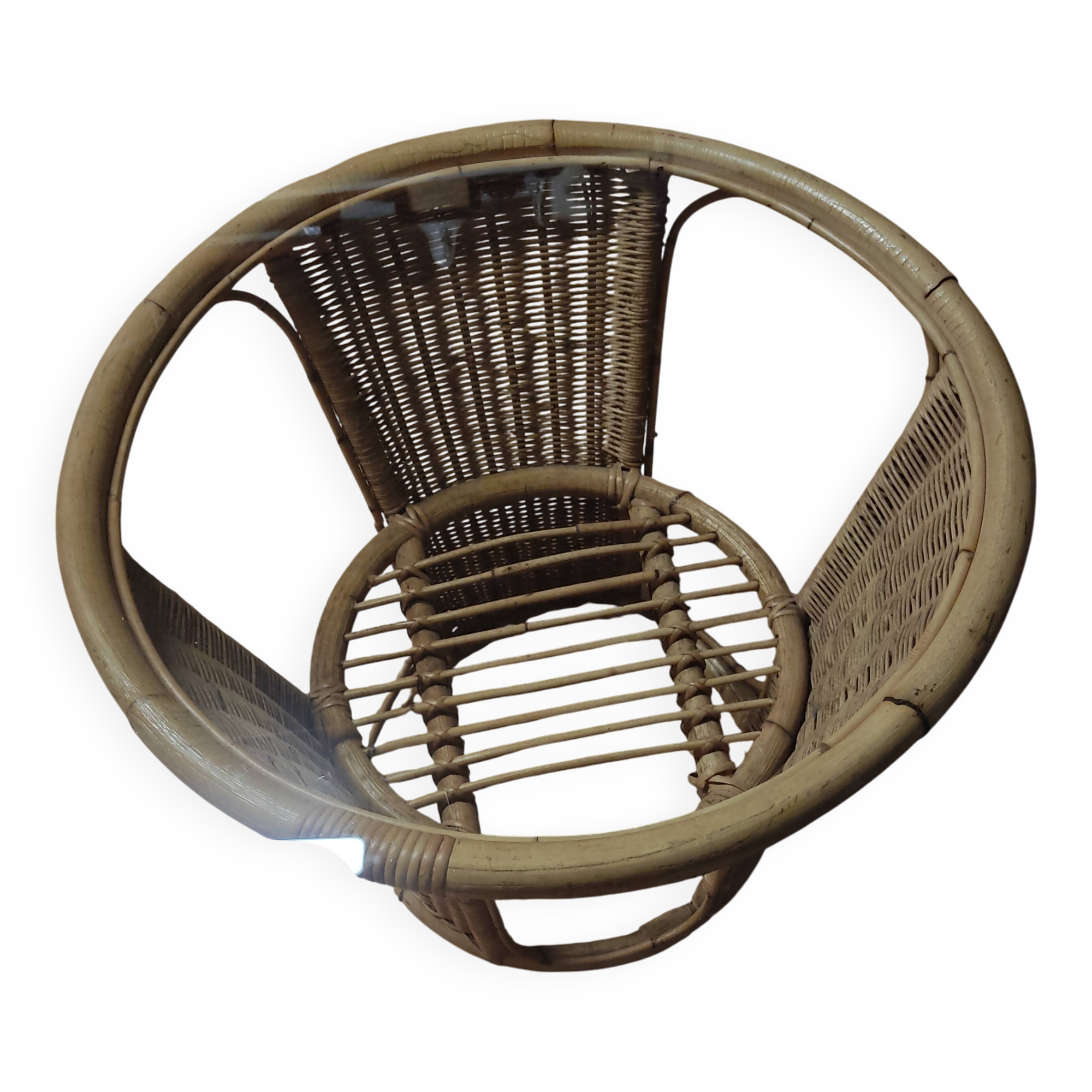 Vintage rattan coffee table