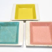 Set of three German ceramic catchalls from the 1950s.