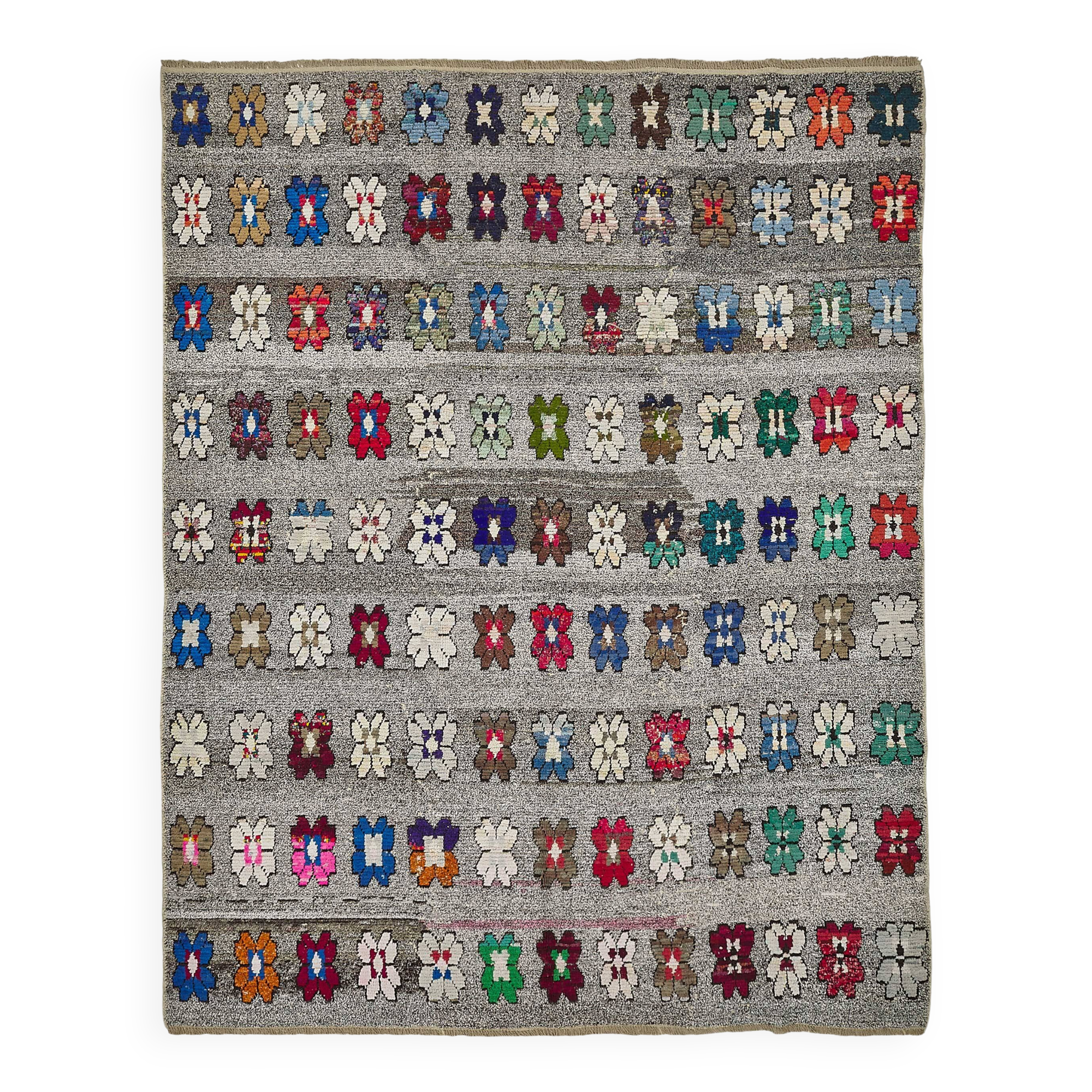 Handwoven Turkish Recycled Boho Rug 272 cm x 340 cm