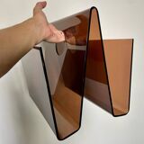 Porte-revues/vinyles plexiglas fumé