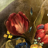 French School nineteenth oil on canvas, bouquet of flowers dated 1883