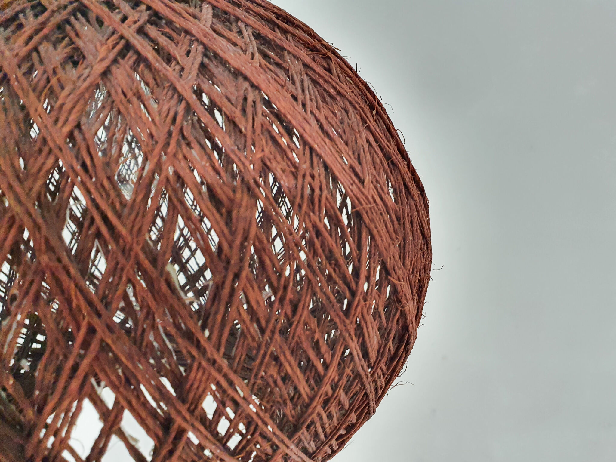 Vintage pendant light in brown rope, The Netherlands 1960's