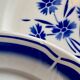 Set of 12 antique flat plates, blue flower decorations