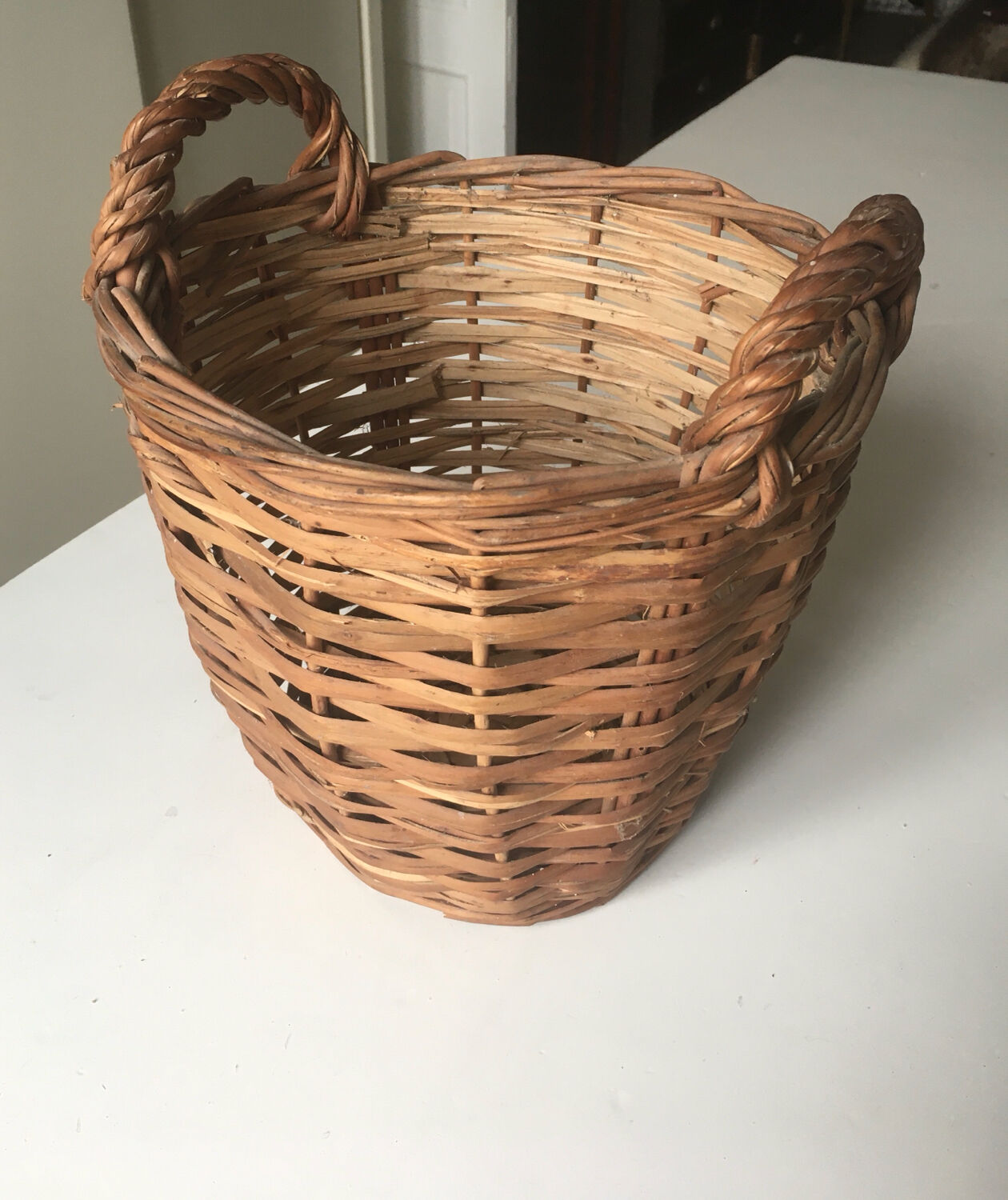 Vintage wicker pot cover