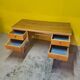 Vintage French Beech veneered Desk From the 1960s.