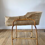 Wicker and bamboo crib 1930s 1940s