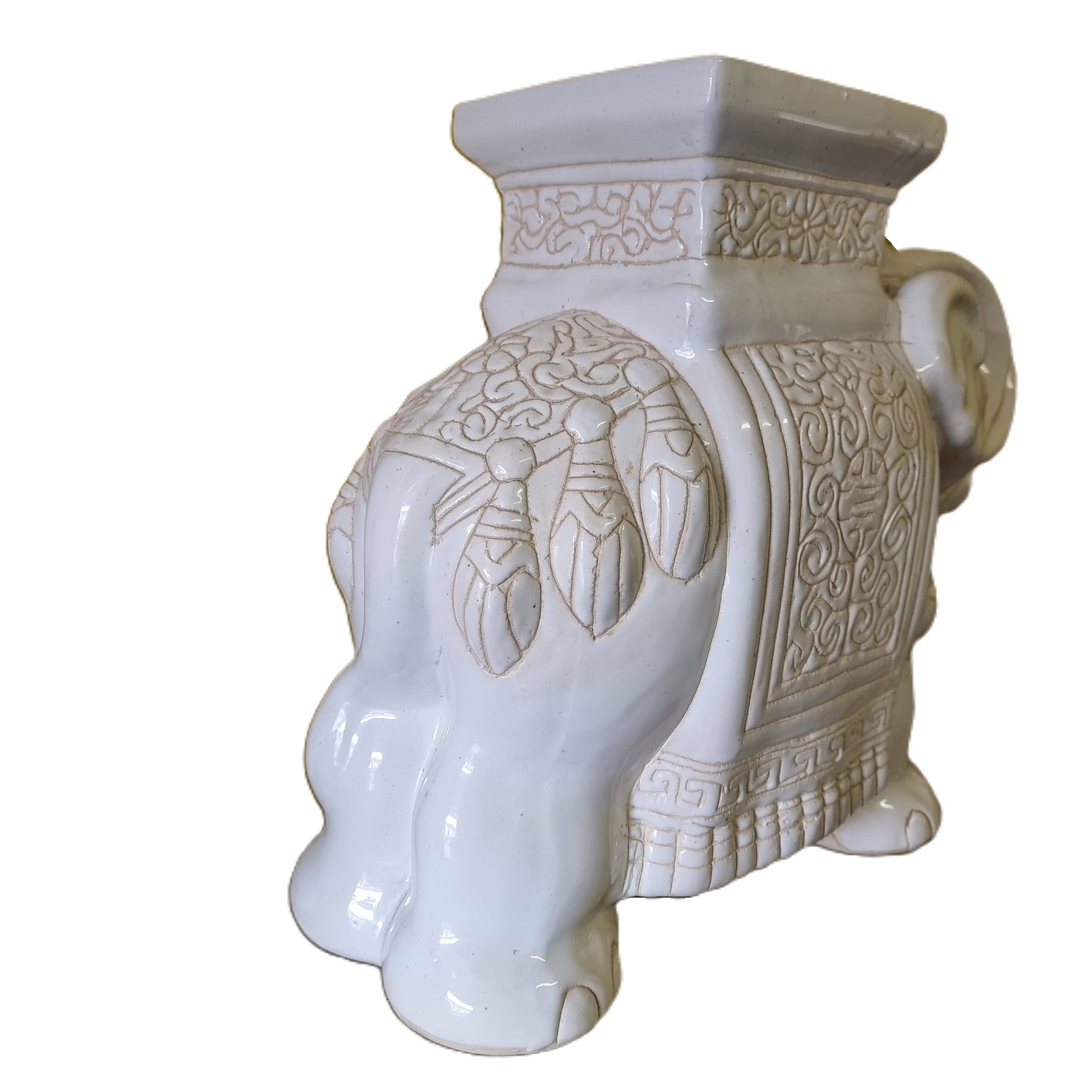 Vintage Ceramic Elephant Plant Table Mid 20th Century