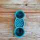 Vintage double salt cellar in green glazed ceramic, 1960s
