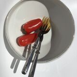 Salad bowl Art Deco porcelain silver net